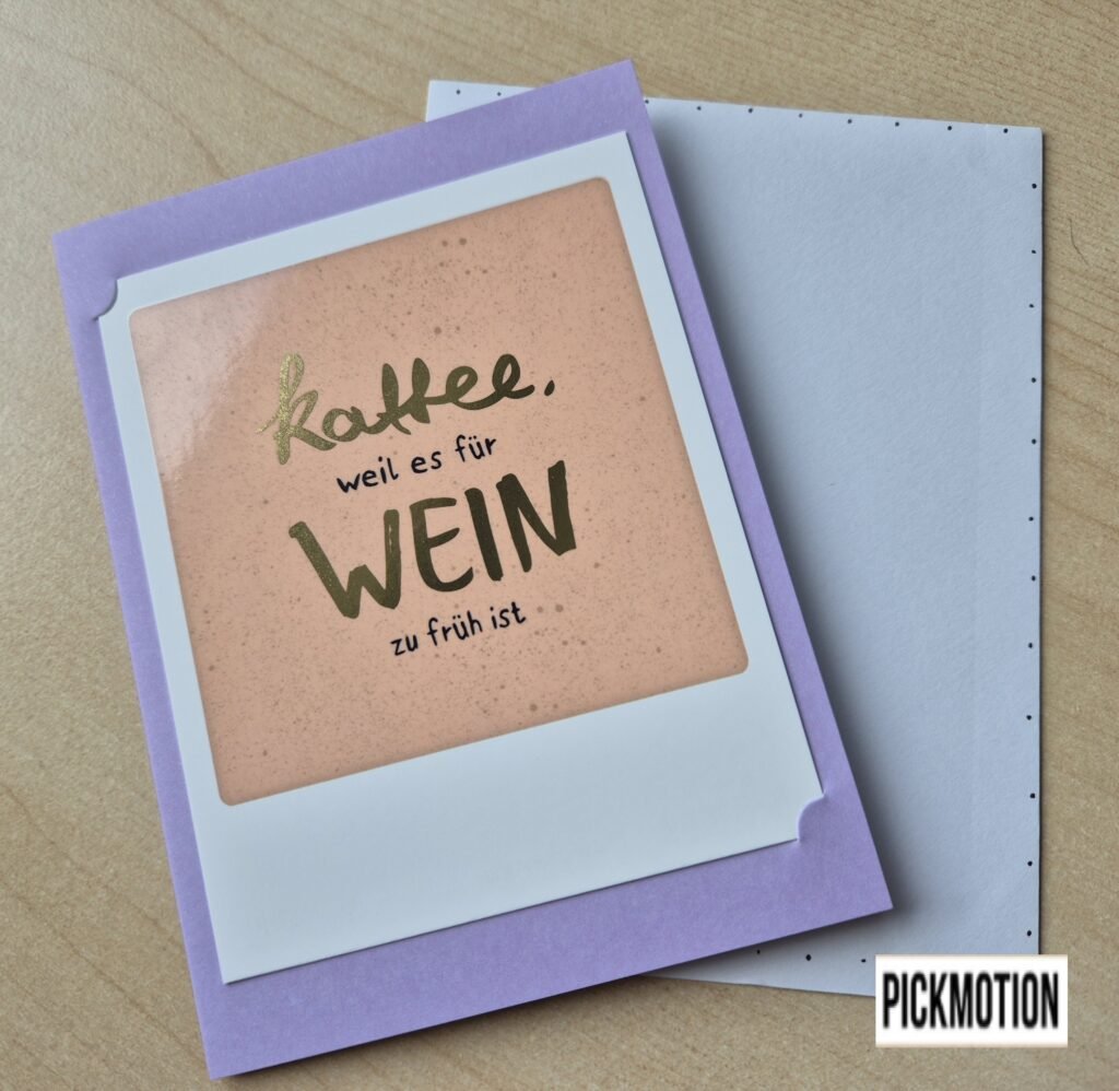 Klappkarte "zu früh für wein" von Pickmotion(klein)