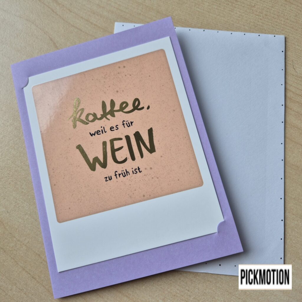 Klappkarte "zu früh für wein" von Pickmotion(klein)
