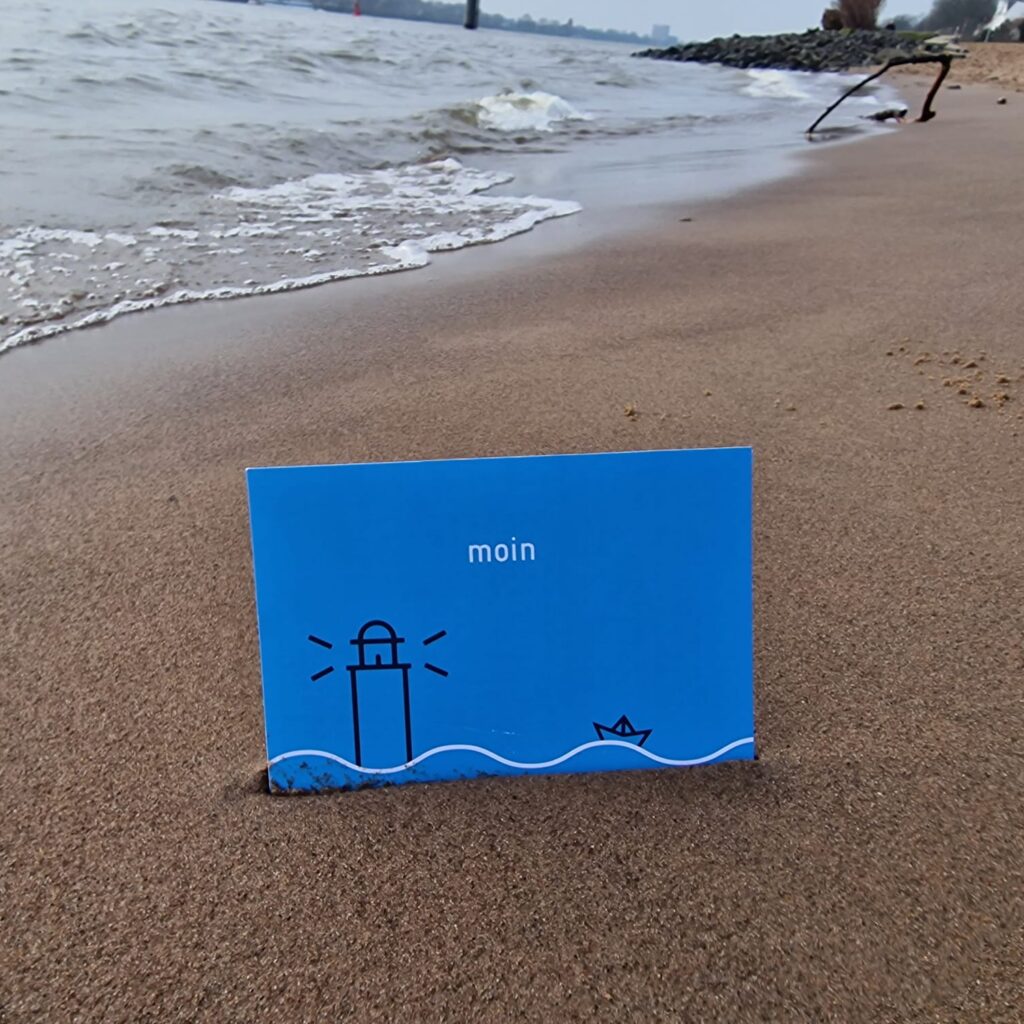 Postkarte "Leuchtturm blau"